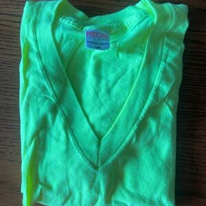 American Apparel Neon Yellow V-Neck Tee